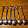 Set of Six Large Hammered Knot Stainless Steel Tea Spoons Image 4