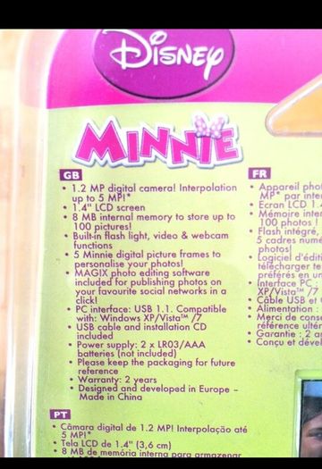 Minnie Mouse Digital Camera Disney