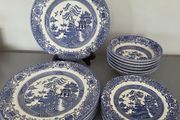 Plates Bowls Blue White Willow
