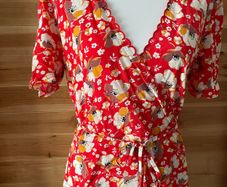 dress mini & Other Stories Printed Scallop Wrap Mini Dress Women's Red Floral size 10