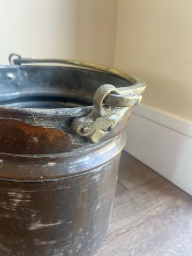 Antique Copper Log Bucket