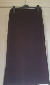 Size 10 - As New - A Beautiful Chocolate Skirt - Soft Fabric - Back Pleat & Hidden Zip - #