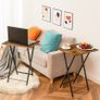 Side Table 2 Set, Folding Tables, TV Tray Table, Snack Table for Eating, Small Sofa End Laptop Drinks Coffee Table for Small Space, Living Room, Industrial, Metal Frame Image 3
