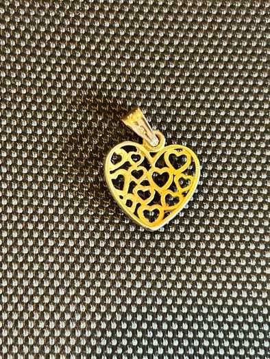 14ct Gold Heart Pendant stamped 1g