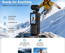 4K UHD Video Recording Pocket Camera  Webcam, USB-C Charging, 32G Memory