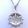 Vintage Blue Sparkle CZ Crystal in Sterling Silver 925 and Necklace length 16" - 6,03g Image 6