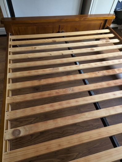 5 ft Bed frame -Dark Wood-EZ Living