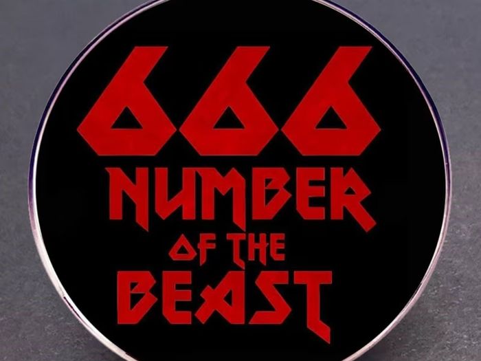 666 Number of the Breast Pin Badge