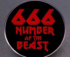 666 Number of the Breast Pin Badge