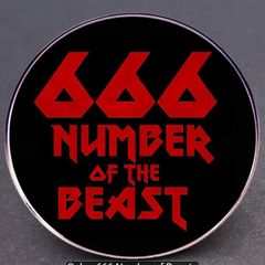 666 Number of the Breast Pin Badge