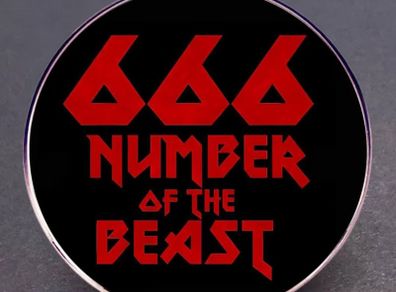 666 Number of the Breast Pin Badge