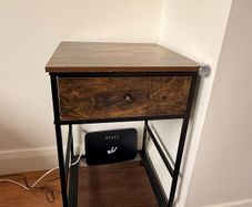 Set of Two: Wooden Tables with Drawers