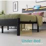 Double Bed Frame, 4FT6 Bed Frame Ergonomics Double with Charging Station and LED Lights, Heavy Duty Platform Full Bed with Fabric Storage Sloped Headboard, No Box Spring Needed, (Black) Image 7