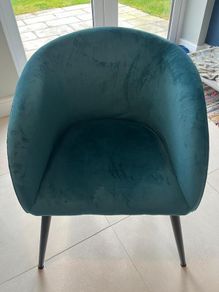 Lily Turquoise Velvet Occasional Chairs from EZ Living