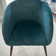 Lily Turquoise Velvet Occasional Chairs from EZ Living