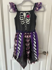 Girls Skeleton Dress Halloween Costume