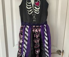Girls Skeleton Dress Halloween Costume