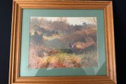 Framed Art Print - Pheasants in Autumn Woodland after Archibald Thorburn