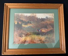 Framed Art Print - Pheasants in Autumn Woodland after Archibald Thorburn