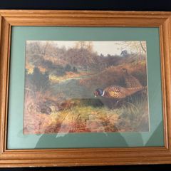 Framed Art Print - Pheasants in Autumn Woodland after Archibald Thorburn