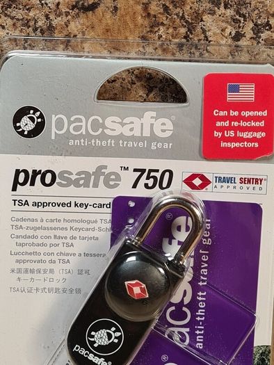 PACSAFE PROSAFE 750 luggage lock anti theft travel gear lock and keycard BRAND NEW
