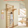 Swedish Ladder Wall Gym, 10-Level Solid Wood Indoor Jungle Gym, 220lbs Loading Indoor Playground Climbing Ladder for Kid Adults, Gymnastic Stall Bars with Pull-Up Bar - Ideal Gift for Boys Girls Image 2
