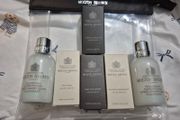 Molton Brown Bundle. 4 x fragrances, 2 x conditionr.and make up bag
