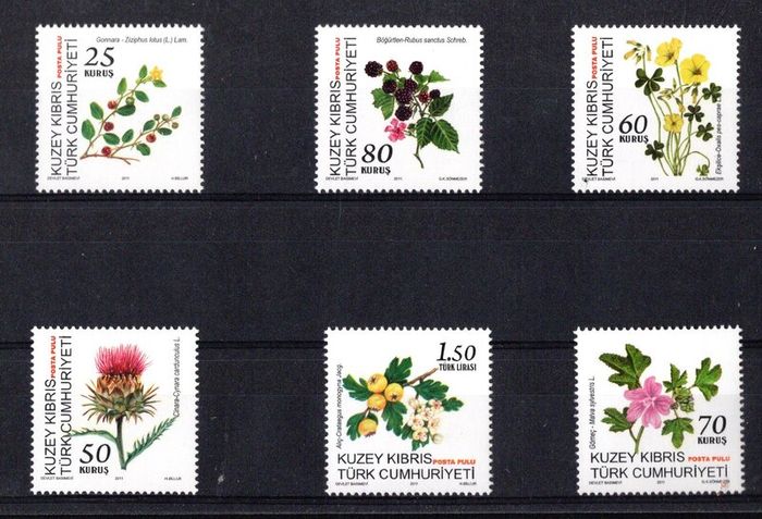 2011 Cyprus Flora Local Plants and Fruits Commemorative Stamps Mint Never Hinged (MNH)