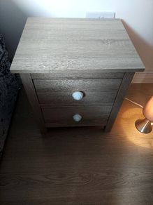 2 Drawers Bedside Locker with Beautiful Knobs