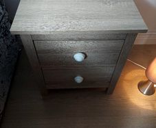 2 Drawers Bedside Locker with Beautiful Knobs