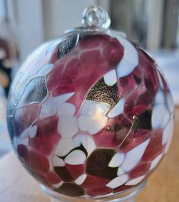 Decorative glass hanging ornament.