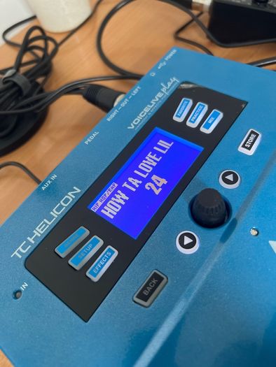 TC Helicon VoiceLive Play pedal for vocal effects and harmony.