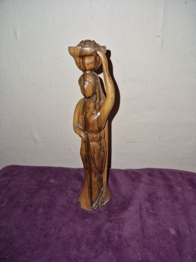 Hand carved wooden woman figure