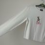 Disney Classics x Primark Bambi Ribbed Long Sleeve White Crop Top -  Size M Image 5