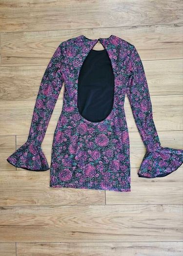 Rotate Birger Christensen Sequin Floral Mini Dress