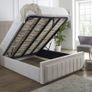 Ottoman Winged Panel Plush Velvet Upholstered Bed Frame Double & King Size Bed Image 4