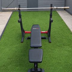 Bodymax Adjustable Bench & Rach + 15kg 6ft Olympic Bar