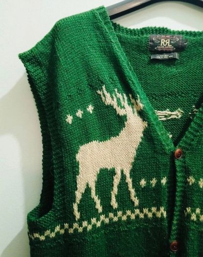 Rrl Double Ralph Lauren Vintage Rindeer Wool Vest