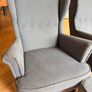 2 x Strandmon Ikea Chairs & Footstool Grey Image 8