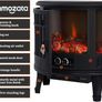 Electric Fire Stove Heater with Realistic LED Log Fire Flame Effect, Adjustable Thermostat, Flame Dimmer, Overheat Protection, 1800W Image 5