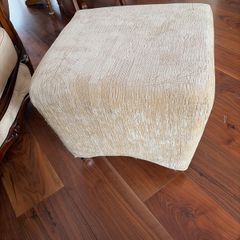 Cream Upholstered Footstool Pouffe Barely Used
