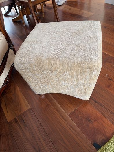 Cream Upholstered Footstool Pouffe Barely Used