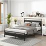 Small Double Bed Frame with Wood Headboard,Metal Platform Bed Frame Double Image 6