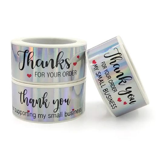 Thank You Stickers / Large / 3" x 1" / 120 / NEW