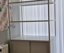 Cabinet with sliding doors, white, 80x55x180 cm