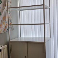 Cabinet with sliding doors, white, 80x55x180 cm