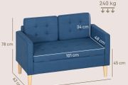 2-Seater Storage Sofa with Button Tufting,