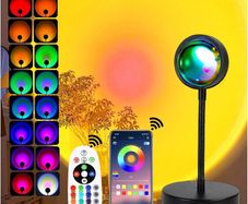Sunset Lamp Led Lights for Bedroom Sunset Projection with APP, 16 Colors Night Light 360 Rotation Sun Lamp for Bedroom Decor and Aesthetic Room Decor Gifts for Women