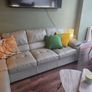 Italian Leather Taupe L Shap Sofa Image 4