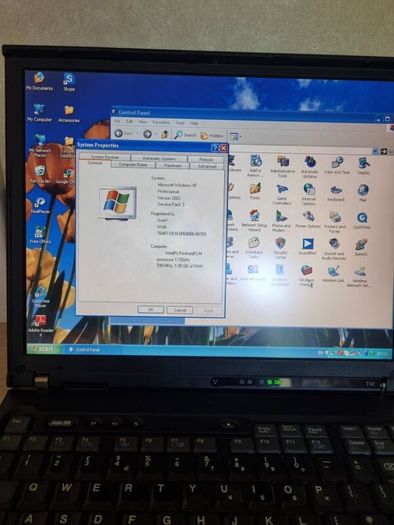 Vintage ThinkPad T42 Laptop Pentium M 1.7Ghz 1GB RAM 40GB HDD